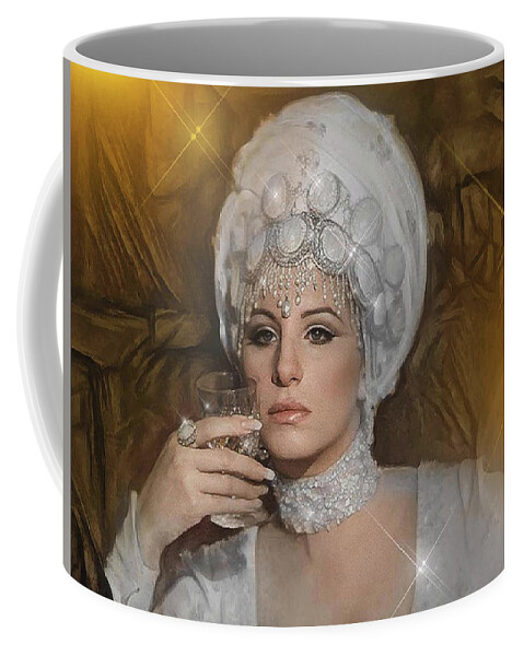  Coffee Mug featuring the digital art Barbra Streisand 3 by Richard Laeton