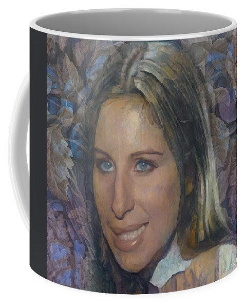  Coffee Mug featuring the digital art Barbra Streisand 7 by Richard Laeton