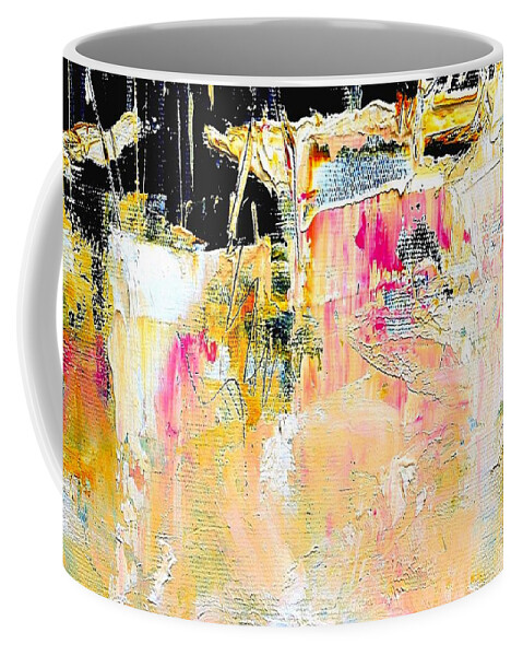 Barcelona Coffee Mug featuring the painting BARCELONA abstract - FROM ABOVE by VIVA Anderson