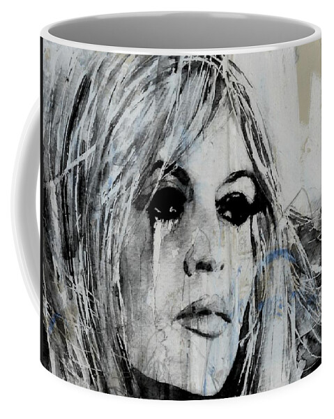 Brigitte Bardot Coffee Mug featuring the painting Bardot - Retro by Paul Lovering