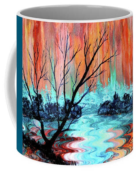 Marys River Coffee Mug featuring the painting Bare Tree by Mary's River by Laura Iverson