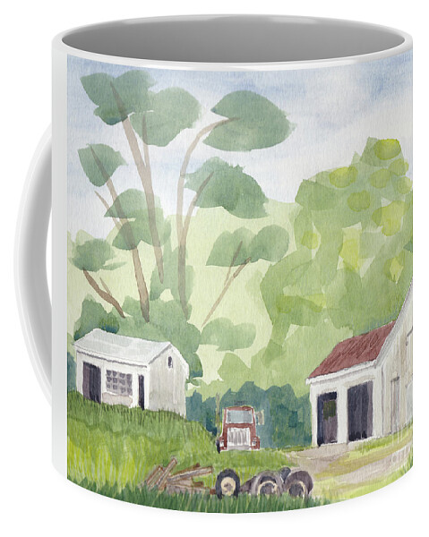 Maryland Coffee Mug featuring the painting Outbuildings off Bay Dale Drive by Maryland Outdoor Life
