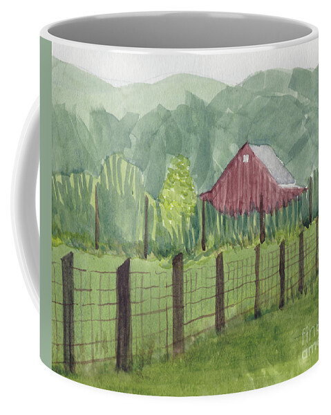 Maryland Farm Barn Coffee Mug featuring the painting Barn on Holly Drive by Maryland Outdoor Life