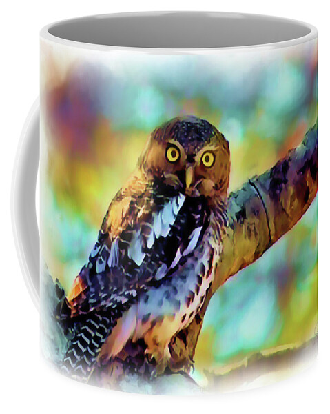 Owl Coffee Mug featuring the painting Barred Owlet  by Joel Smith