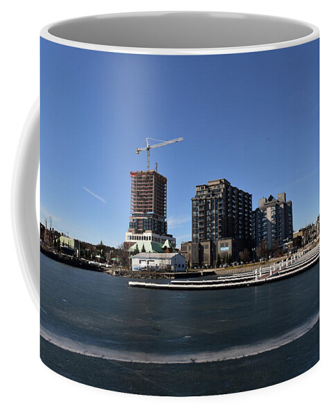 Urban Development Coffee Mug featuring the photograph Barrie Public Marina March 7-2024 by Lyle Crump