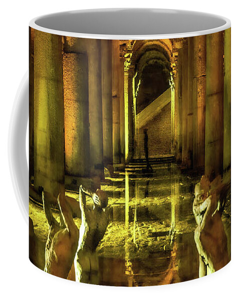 Basilica Cistern Coffee Mug featuring the photograph Basilica Cistern in Istanbul by Rebecca Herranen