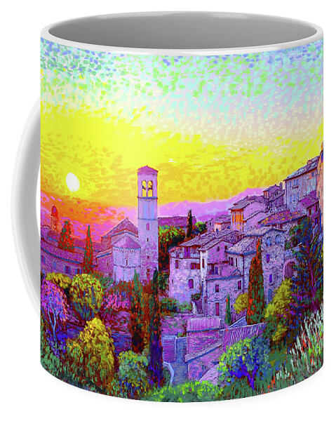 Italy Coffee Mug featuring the painting Basilica of St. Francis of Assisi by Jane Small