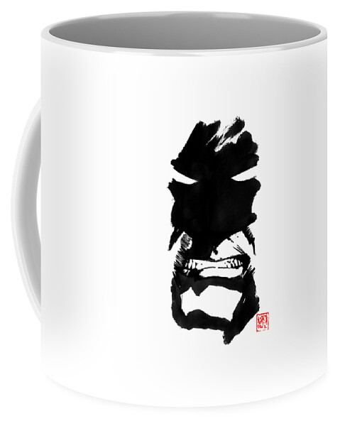 Batman Coffee Mug featuring the drawing Batman Face by Pechane Sumie