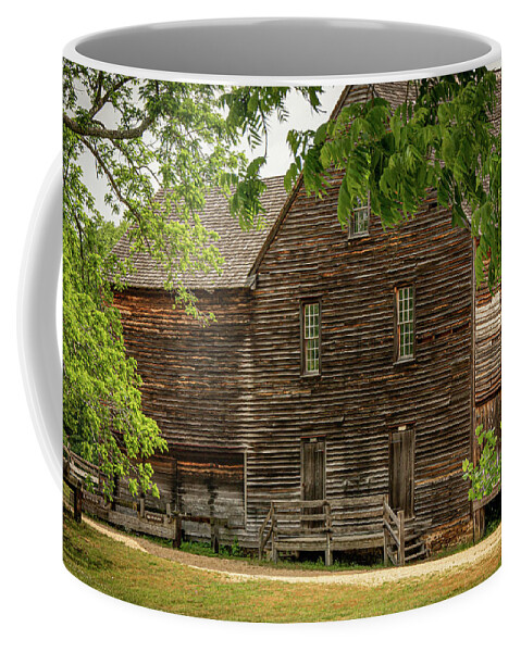 Kristia Adams Coffee Mug featuring the photograph Batsto Sawmill Framed By Trees by Kristia Adams