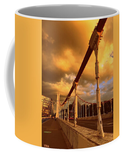 Bridge Coffee Mug featuring the photograph Battersea Sunset by VIVA Anderson