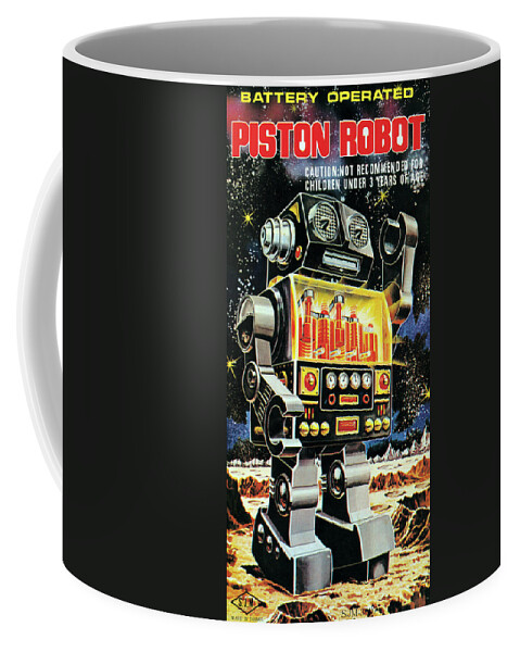 Battery Operated Piston Robot Coffee Mug by Vintage Toy Posters - Pixels