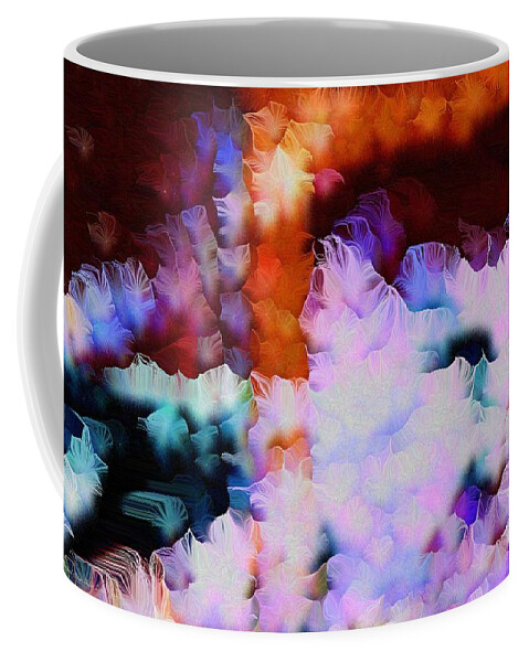 Populations Coffee Mug featuring the mixed media Battle Against the COVID-19 Curve by Aberjhani