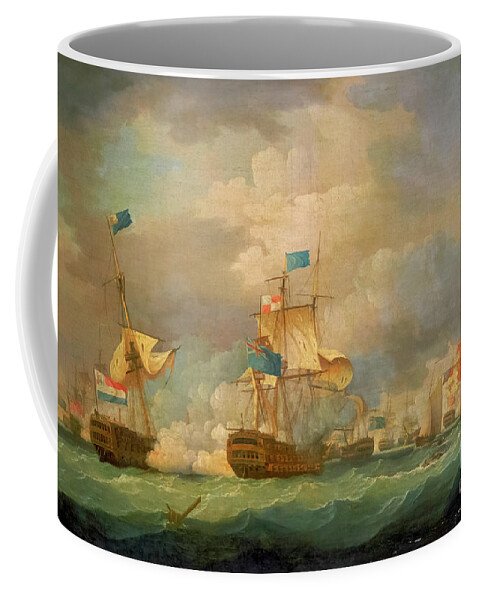 Battle Coffee Mug featuring the painting Battle of Camperdown 1797 z2 by Historic illustrations