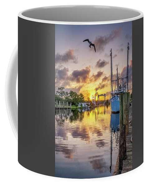 Bayou Coffee Mug featuring the photograph Bayou Sunrise 2, 6/9/21 by Brad Boland