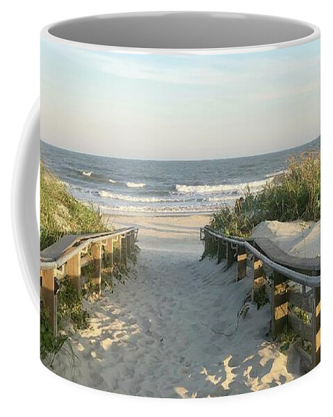Beach Coffee Mug featuring the photograph Beach Access by Flavia Westerwelle