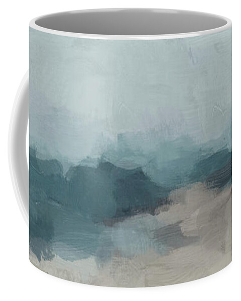 Sky Blue Coffee Mug featuring the painting Beach Day I by Rachel Elise