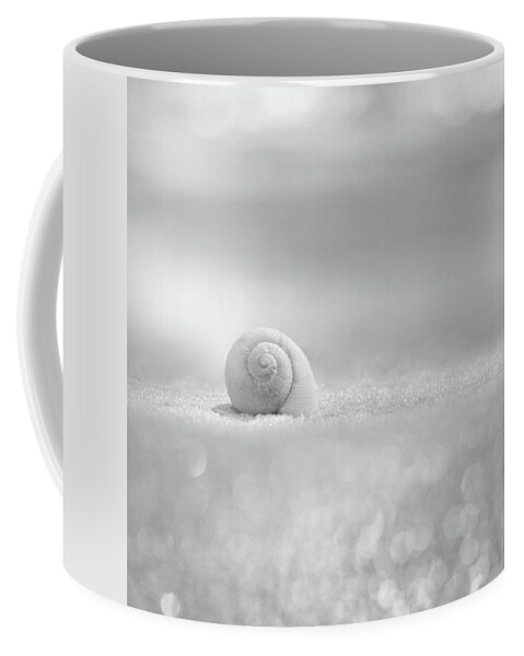 Shell Coffee Mug featuring the photograph Beach House Black and White by Laura Fasulo