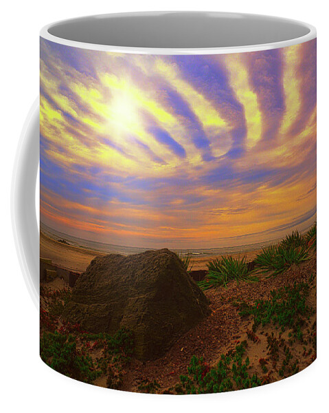 Seashore Coffee Mug featuring the photograph Beach inan odd light by Paul Ross