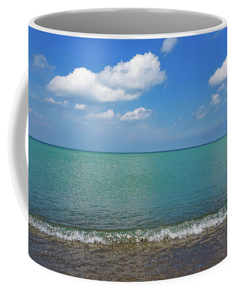 Beach Layers 1 Coffee Mug featuring the photograph Beach Layers 1 by Rachel Cohen