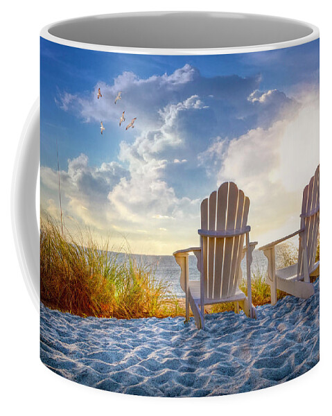 Clouds Coffee Mug featuring the photograph Beach Time by Debra and Dave Vanderlaan