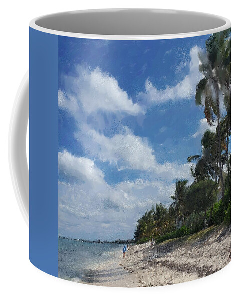Sky Coffee Mug featuring the digital art Beachcombing by Debra Baldwin