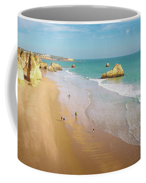 Algarve Coffee Mug featuring the photograph Beaches and cliffs of Praia Rocha, Algarve - 2 - Picturesque Edition by Jordi Carrio Jamila