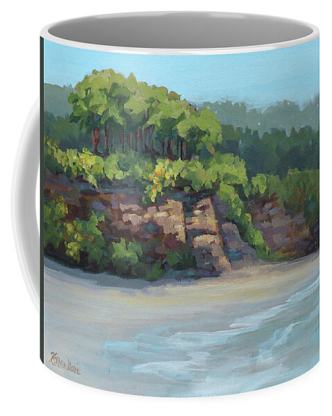 Ocean Coffee Mug featuring the painting Beachy Morning by Karen Ilari