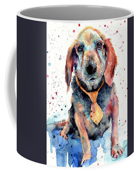 Beagle Coffee Mug featuring the painting Beagle Portrait by Suzann Sines