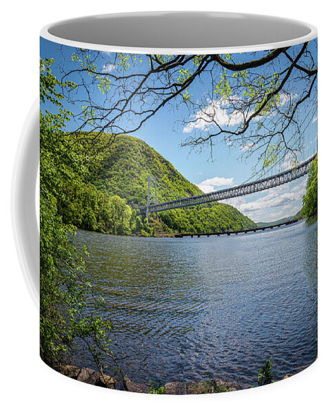 Bear Mountain Bridge Coffee Mug featuring the photograph Bear Mountain Bridge Over the Hudson by Frank Mari