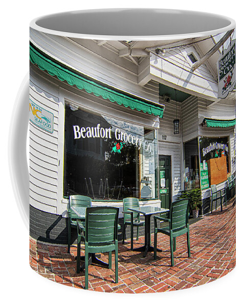Beaufort Coffee Mug featuring the photograph Beaufort Grocery Company - Beaufrot North Carolina by Bob Decker
