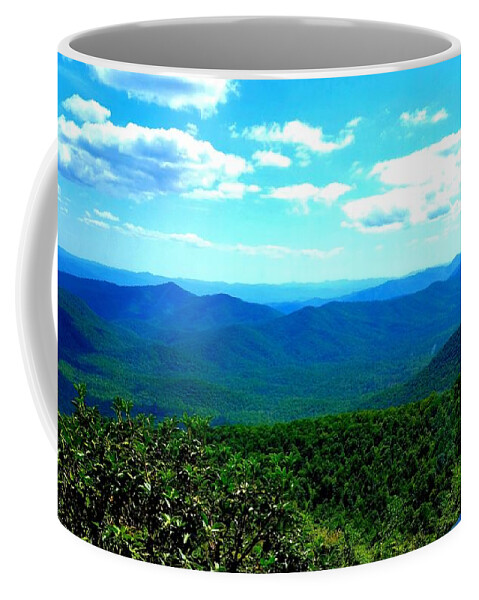 Blue Hue Mountains Coffee Mug featuring the photograph Beautiful Blue Mountain Views by Stacie Siemsen