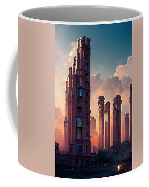 Picture Coffee Mug featuring the painting Beautiful buildings in a city detailed concept art arch 1ae4ba18 6aca 4614 bdee ec78565 by MotionAge Designs