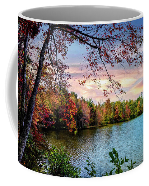 Carolina Coffee Mug featuring the photograph Beautiful Fall Colors at Indian Boundary Lake by Debra and Dave Vanderlaan