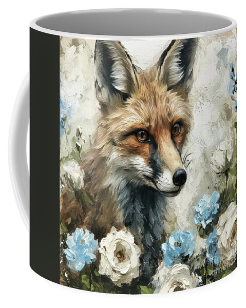 Fox Coffee Mug featuring the painting Beautiful Fox by Tina LeCour