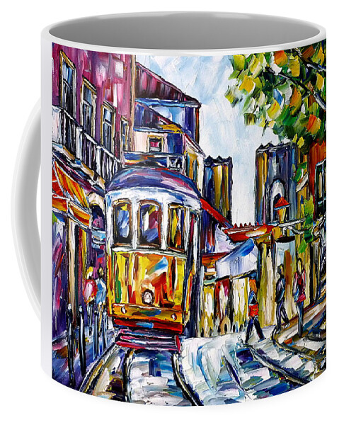 People In The City Coffee Mug featuring the painting Beautiful Lisbon by Mirek Kuzniar