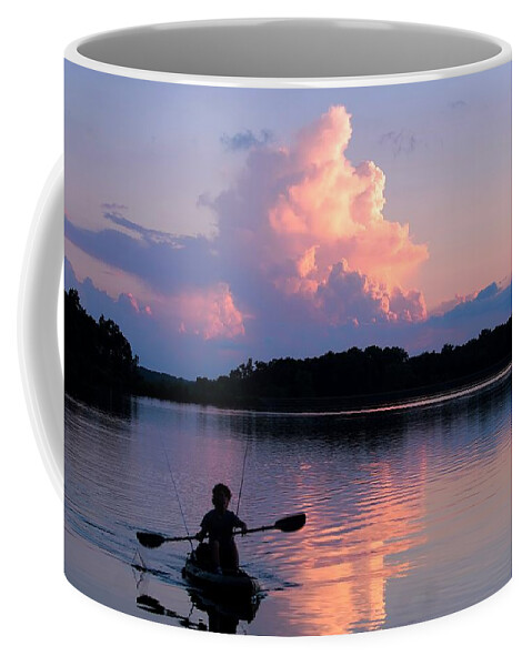 Kayak Coffee Mug featuring the photograph Beautiful Sky Kayak by Mary Walchuck