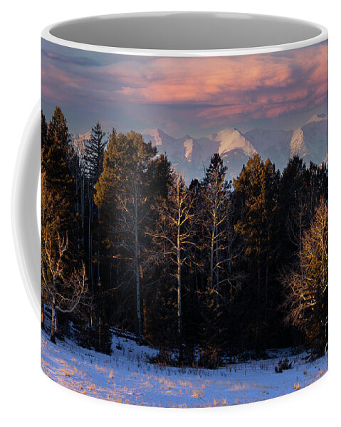 National Forest Coffee Mug featuring the photograph Beautiful Snowy Sangre de Cristo Mountains by Steven Krull