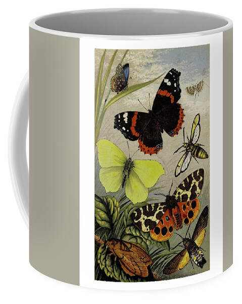 Butterfly Coffee Mug featuring the mixed media Beautiful Vintage Butterfly Collection by Lorena Cassady