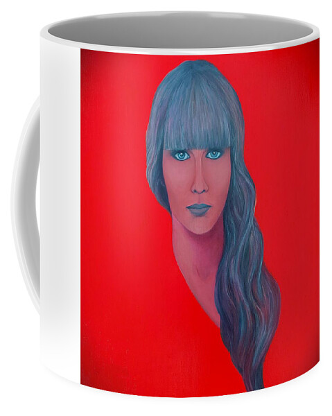 Portrait Coffee Mug featuring the painting Beautiful Young Lady Portrait by Amalia Suruceanu