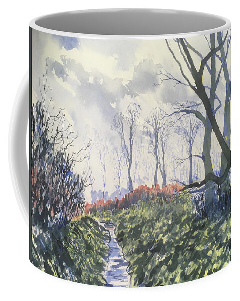Watercolour Coffee Mug featuring the painting Beck in Back Lane by Glenn Marshall