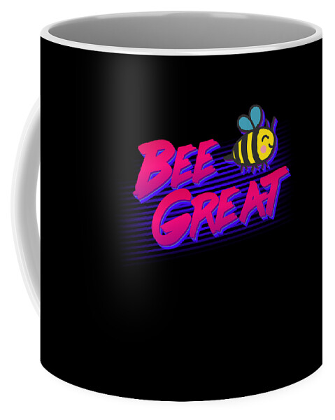 Funny Coffee Mug featuring the digital art Bee Great Retro by Flippin Sweet Gear