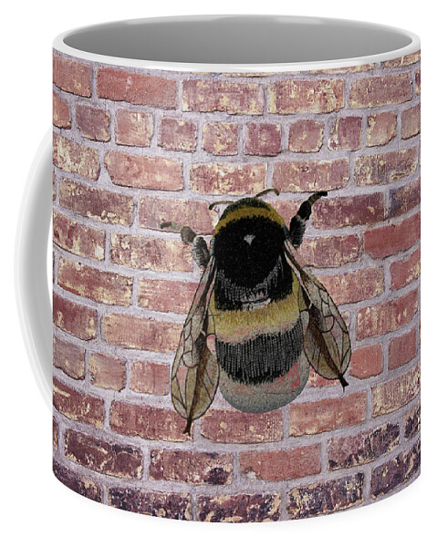 Affinity Photo Coffee Mug featuring the photograph Bee on a brick wall by Pics By Tony
