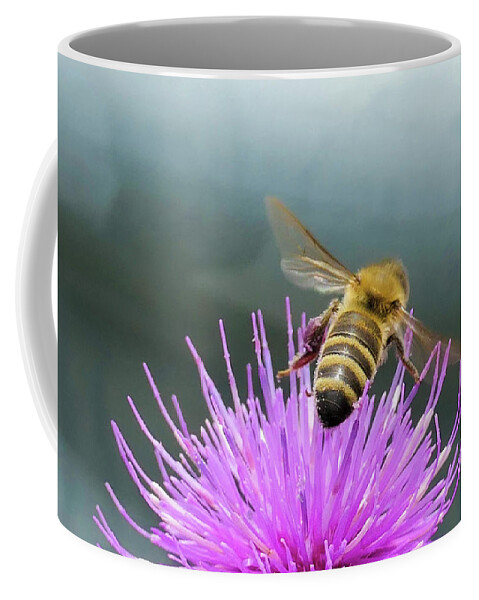 Flower Coffee Mug featuring the digital art Bee by Pal Szeplaky