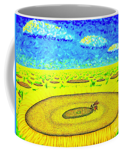 Sunflowers Coffee Mug featuring the painting Bee by Viktor Lazarev