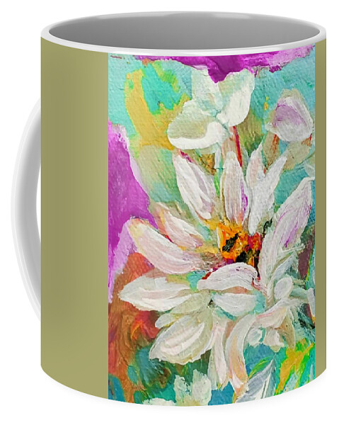 Bees Coffee Mug featuring the painting Bees and Flowers And Leaves by Lisa Kaiser