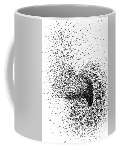 Bees Coffee Mug featuring the drawing Bees Buzzing by Franci Hepburn
