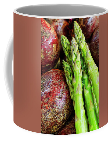 Australia Coffee Mug featuring the photograph Beets Meet Asparagus by Jay Heifetz