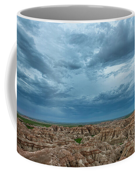 Badlands Coffee Mug featuring the photograph Before Sunrise Badlands National Park South Dakota by Joan Carroll