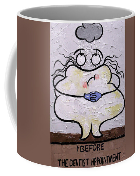 Before The Dentist Appointment Coffee Mug featuring the painting Before The Dentist Appointment by Anthony Falbo