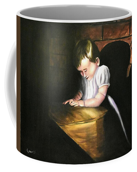 Triptych Coffee Mug featuring the painting Before the Quest by Art Enrico